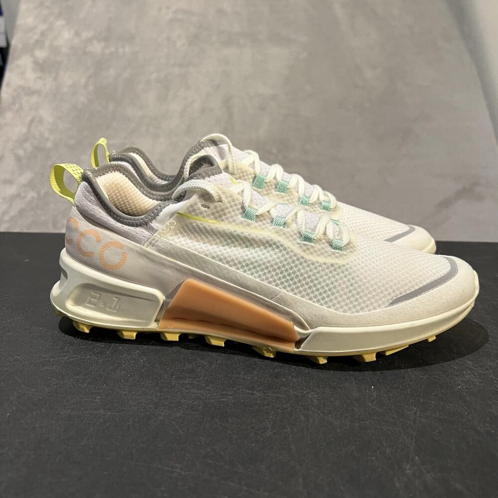 ECCO Biom 2.1 Shoes Womens Size EUR 39 White Orange Trail Running Sneakers